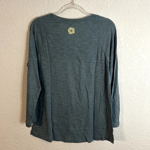 Natural Life Take It Easy Graphic Long Sleeve Boho Tee Womens Size Large NWT - Picture 4 of 4